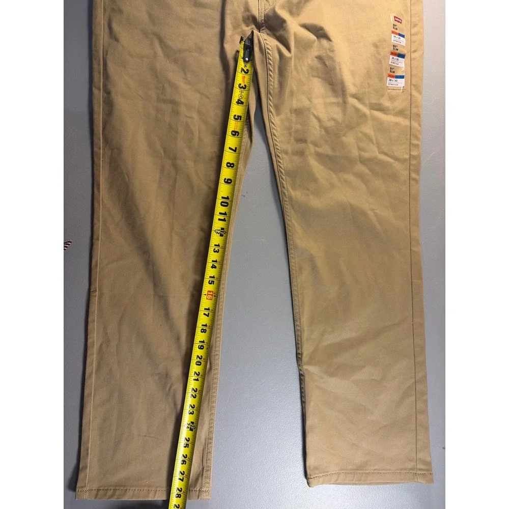 Levis 511 Slim Fit Pants Mens 38x30 Khaki Tan Stretch All Seasons Tech Chino NWT